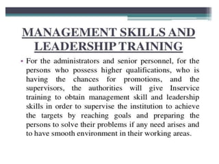 Inservicee education programme