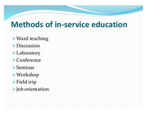 Inservicee education programme