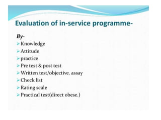 Inservicee education programme