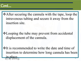 Intravenous canulation, its complication and nursing management | PPSX