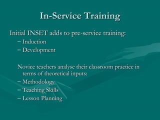 Trecher Inset Training Design and Implementation of In-Service Teacher Training | PPT