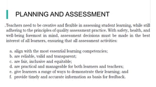 PLANNING AND ASSESSMENT