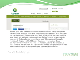 Fonte: Revista eletronica Cultivar – 2015
 