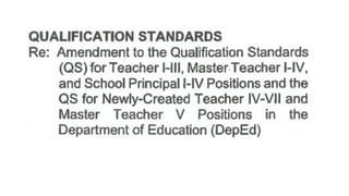 Teachers Inset Inset Qualification Standards for Teachers | PPTX