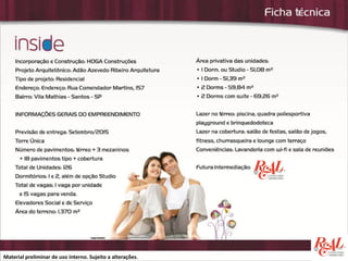 Material preliminar de uso interno. Sujeito a alterações.
 