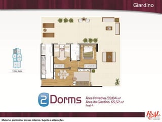 Material preliminar de uso interno. Sujeito a alterações.
 