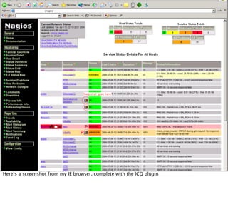 Here’s a screenshot from my IE browser, complete with the ICQ plugin
 