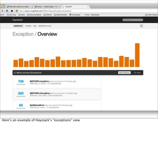 Here’s an example of Haystack’s “exceptions” view
 