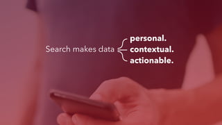personal.
contextual.
actionable.
Search makes data
 