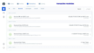 transacões recebidas
 