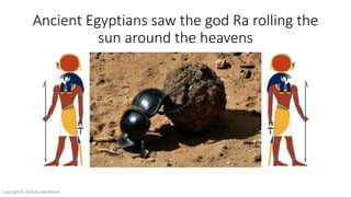 Ancient Egyptians saw the god Ra rolling the
sun around the heavens
Copyright © 2016 by Zeb Mason
 