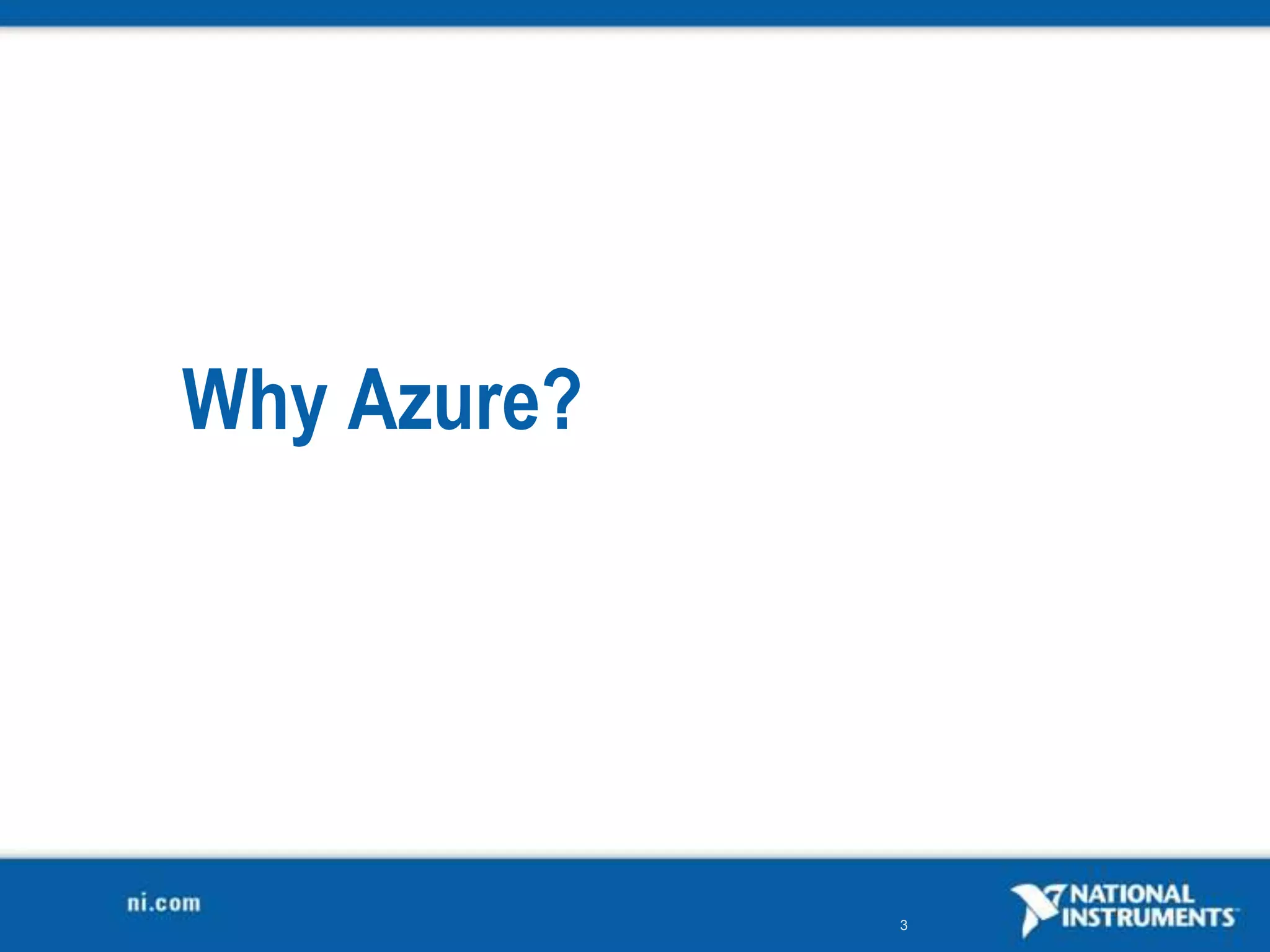 Why Azure?