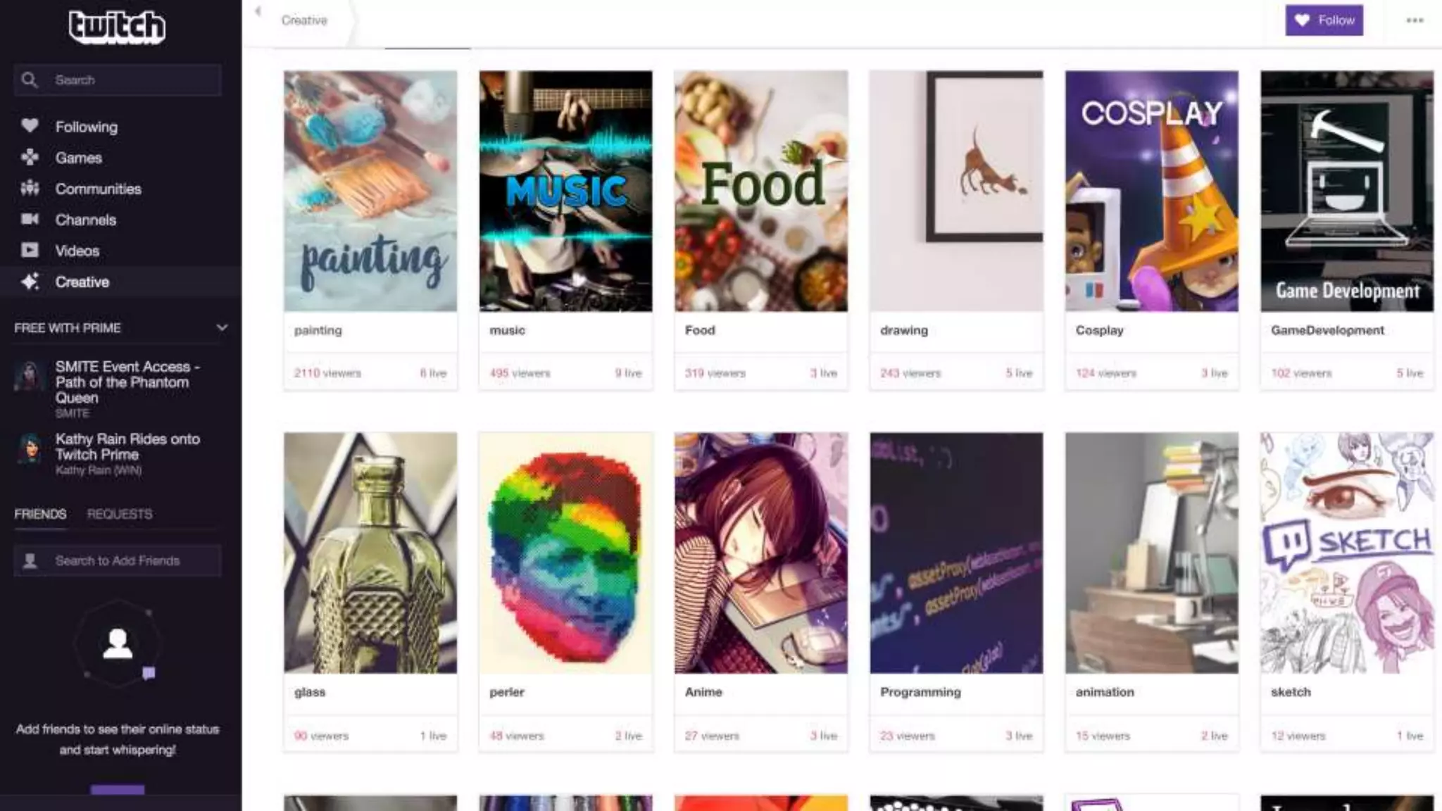 Twitch – creative programming
 