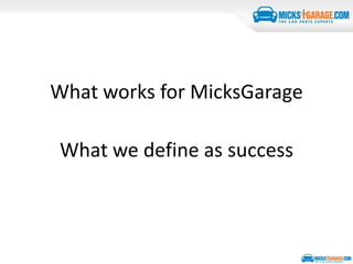 Inside eCommerce - Micksgarage Masterclass - April 15th 2014.