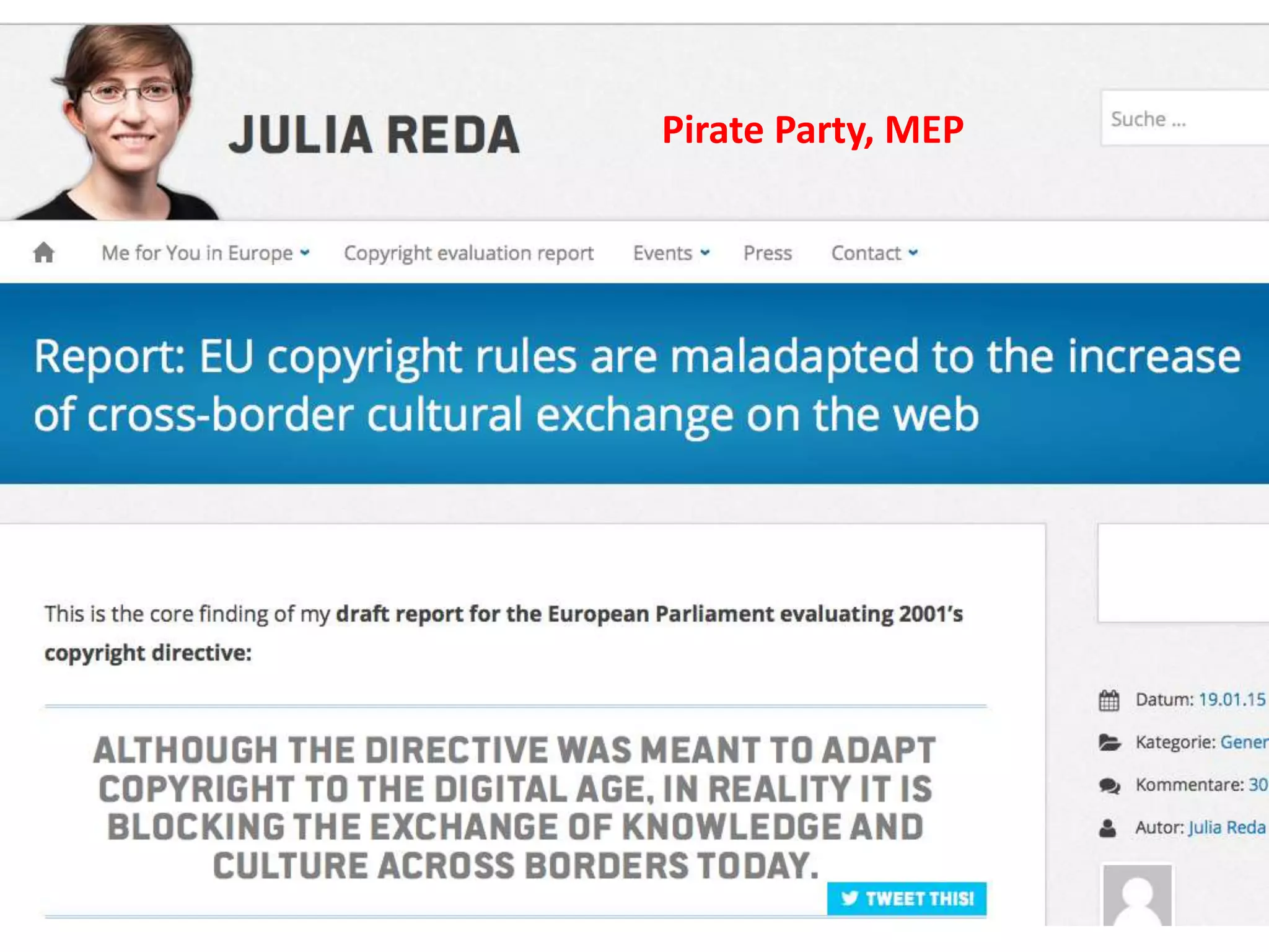 Pirate Party, MEP
 