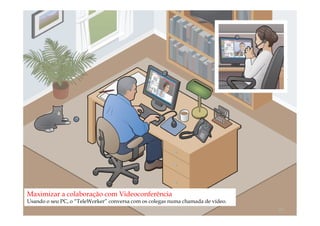 Maximizar a colaboração com Videoconferência
Usando o seu PC, o “TeleWorker” conversa com os colegas numa chamada de vídeo.
                                          comercial@logicamix.pt                 16
 