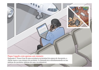 Fique Ligado com apenas um número
Enquanto o Power User lê uma ocorrência no terminal de espera do Aeroporto, o
cliente marca o seu número do escritório. A chamada toca simultaneamente no seu
telefone do escritório, telefone de casa e no telemóvel.
                                             comercial@logicamix.pt               4
 