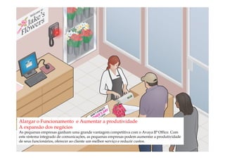 Alargar o Funcionamento e Aumentar a produtividade
A expansão dos negócios
As pequenas empresas ganham uma grande vantagem competitiva com o Avaya IP Office. Com
este sistema integrado de comunicações, as pequenas empresas podem aumentar a produtividade
de seus funcionários, oferecer ao cliente um melhor serviço e reduzir custos.
                                           comercial@logicamix.pt                             40
 