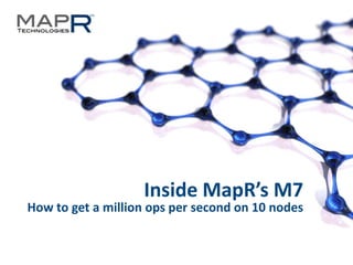 1©MapR Technologies - Confidential
Inside MapR’s M7
How to get a million ops per second on 10 nodes
 