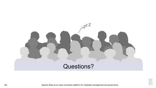 Apache Atlas as an open innovation platform for metadata management and governance54
zzzz
z
z
z
Questions?
 