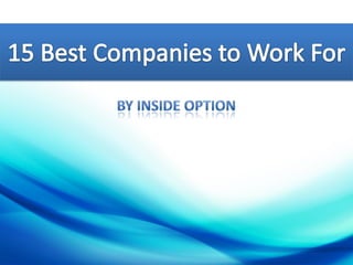 Inside Option - 15 Best Companies to Work For