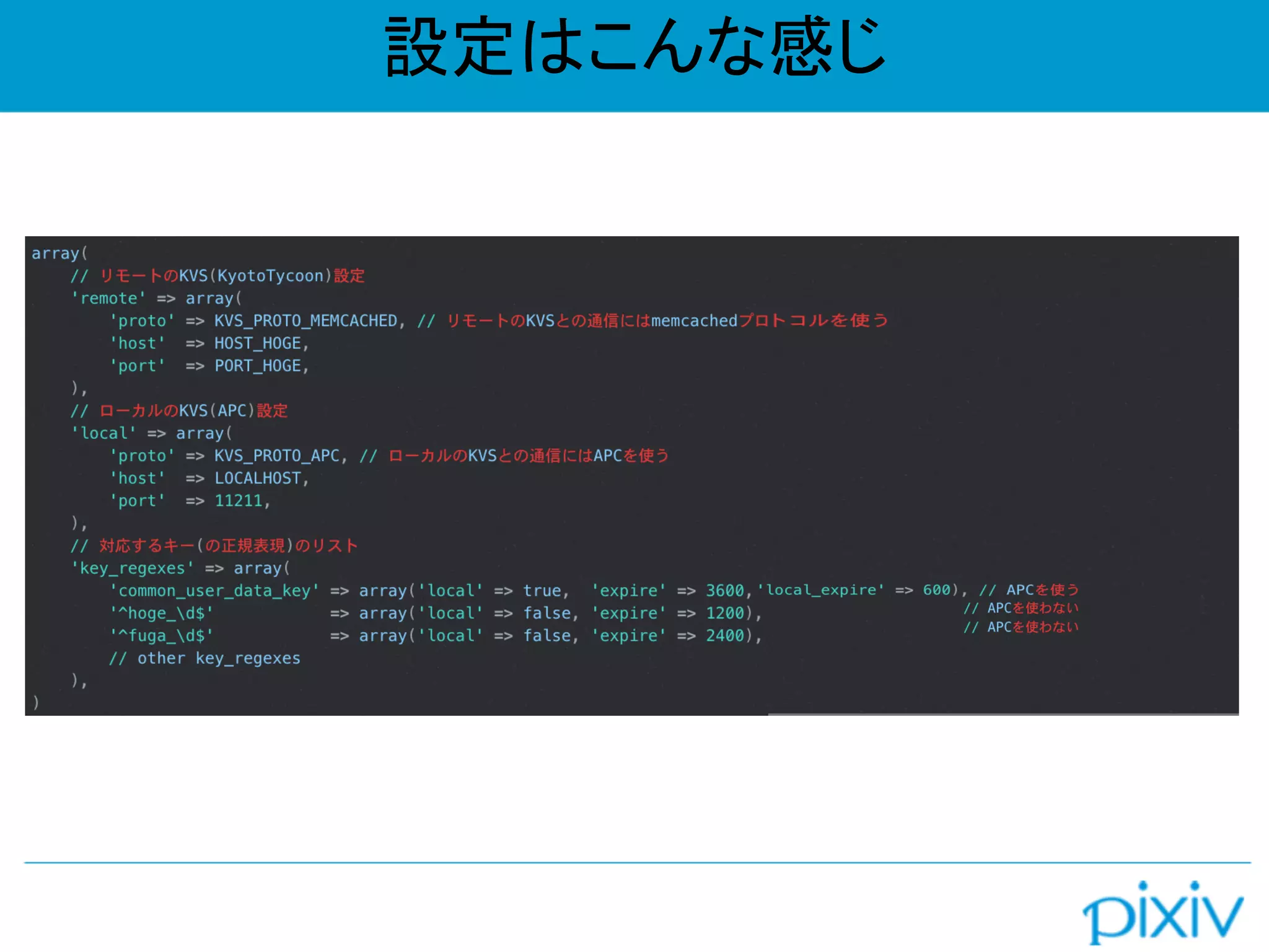 設定はこんな感じ
# $keyに関する設定を探索
 