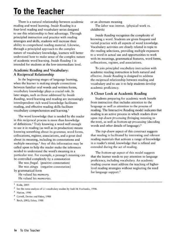 Inside reading 1 instructor's pack
