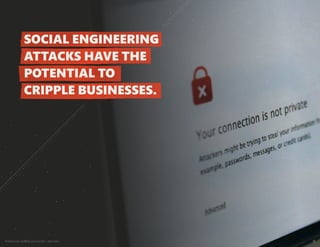 Protect your weakest security link—end users 5
SOCIAL ENGINEERING
ATTACKS HAVE THE
POTENTIAL TO
CRIPPLE BUSINESSES.
 
