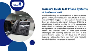 Insider’s Guide to IP Phone Systems & Business VoIP | PPTX