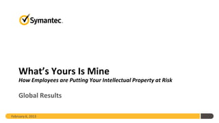 What’s Yours Is Mine
    How Employees are Putting Your Intellectual Property at Risk

    Global Results

February 6, 2013
 