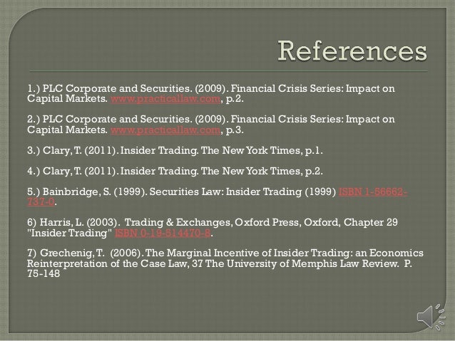 Insider Trading And The 08 Economic Crisis