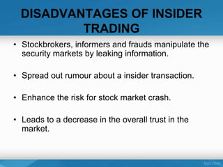 Insider trading | PPTX
