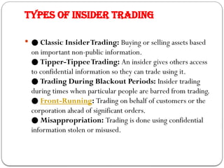 Insider Tradings- Meaning and Types pptx | PPTX