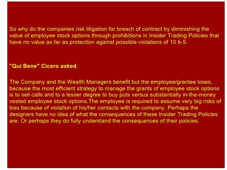 Employee stock option trading