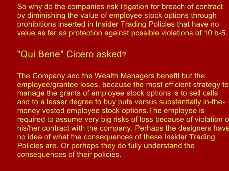 Insider employee stock option trading and stock prices