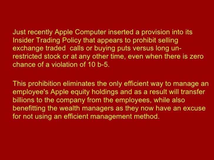 employee stock options insider trading