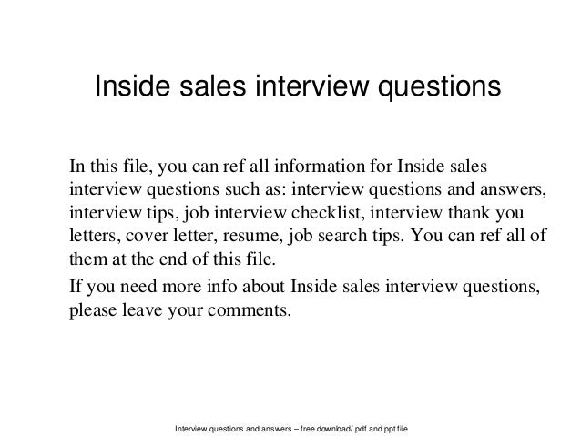 Inside Sales Interview Questions inside-sales-interview-questions