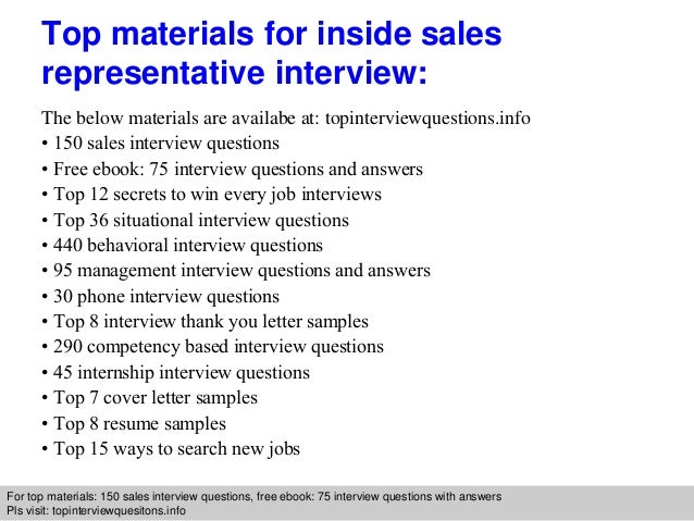 Top 10 sales representative interview questions and answers pdf