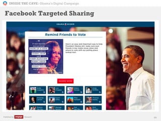 INSIDE THE CAVE: Obama’s Digital Campaign
Published by Research
Facebook Targeted Sharing
88
 