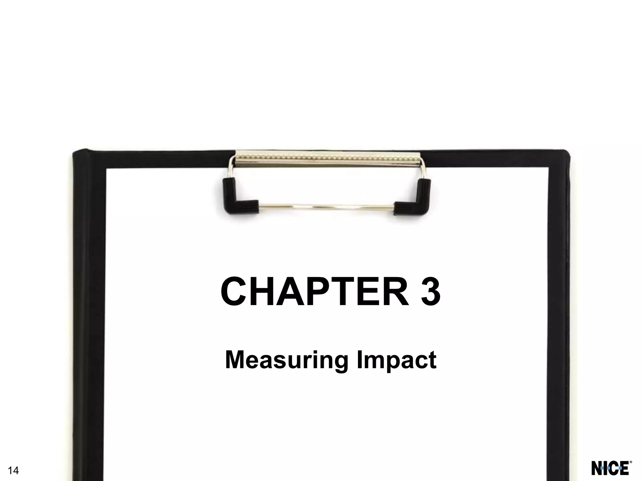 14
CHAPTER 3
Measuring Impact
 