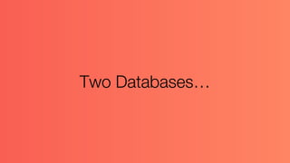 Two Databases…
 