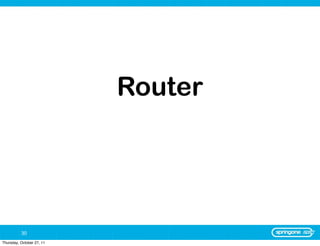 Router




          30
Thursday, October 27, 11
 