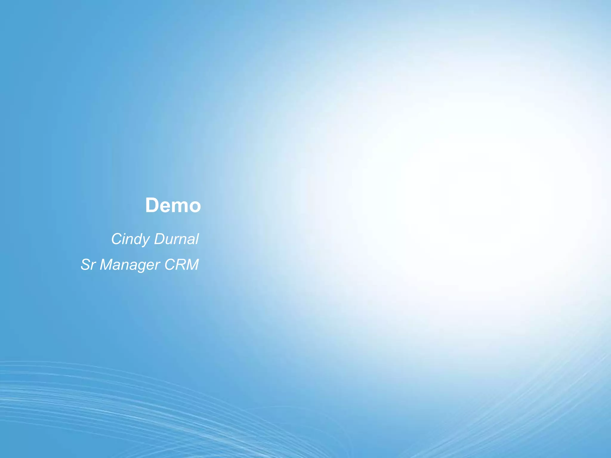 Current Business Volumes2010Initial Salesforce.com deployment in 2010 to 2,000 users3 Distinct ReleasesDeployed Sales cloud to Global AT&R and D&S sales organizations supporting multiple sales processesDeployed Services cloud with Agent Console 2.0 (w/CTI integration to 300 call center agents and 300 back office agents)Email2Case – 55 inbound customer emails (50K cases/month)Web2Case – Integrated with Aerospace Customer PortalSupport for Field Events, Service Requests, Request for Quote (RFQ), Contracts/Entitlements, Products, Fleet Data, VOC and SolutionsReal-time NSS/NPS/VOC Surveys (ClickTools)2011Expanded user base by 20%, incorporated new lines of businessCustomer Training application migration to Force.com platformLeverage NetExam LMS AppDeployed Chatter across the platformReal-Time Web Portal (API) Integration Salesforce-to-Salesforce instance IntegrationDeployed Robust Support Processes 