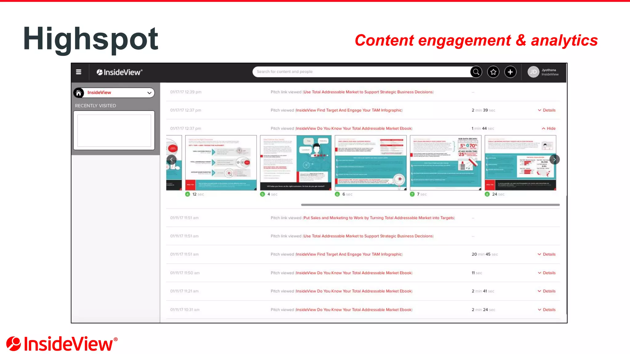 Highspot Content engagement & analytics
 