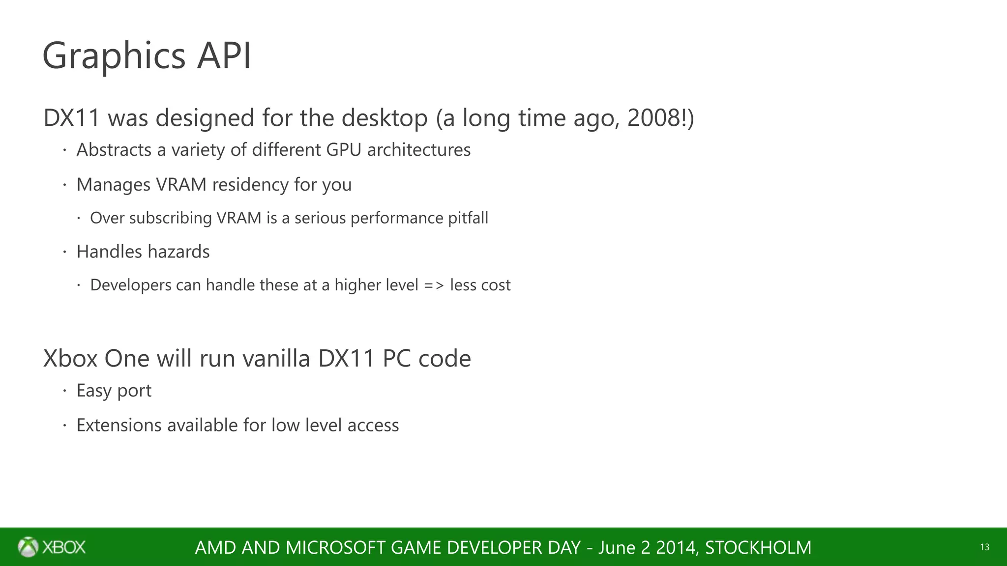 AMD AND MICROSOFT GAME DEVELOPER DAY - June 2 2014, STOCKHOLM
 