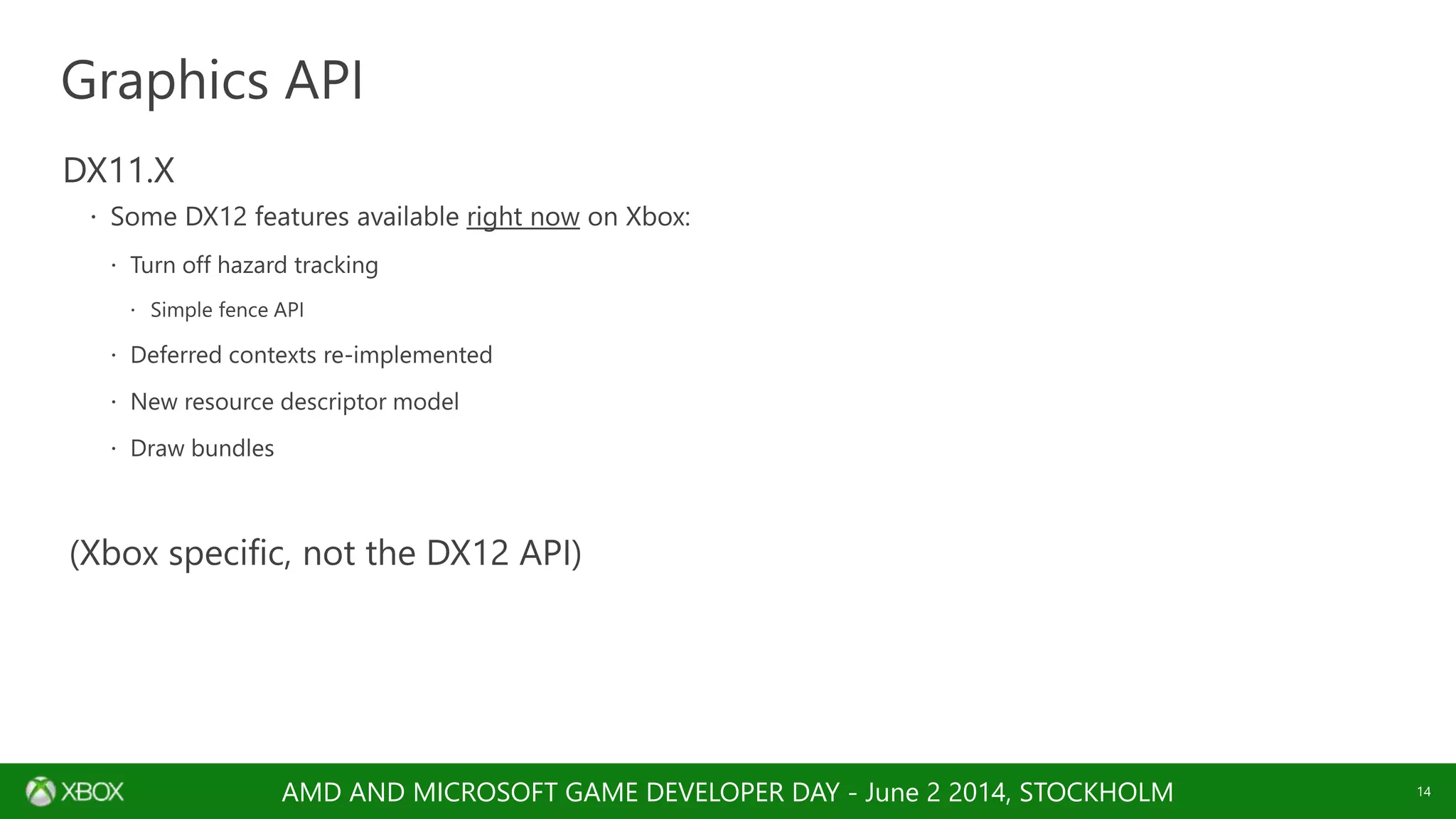 AMD AND MICROSOFT GAME DEVELOPER DAY - June 2 2014, STOCKHOLM
 