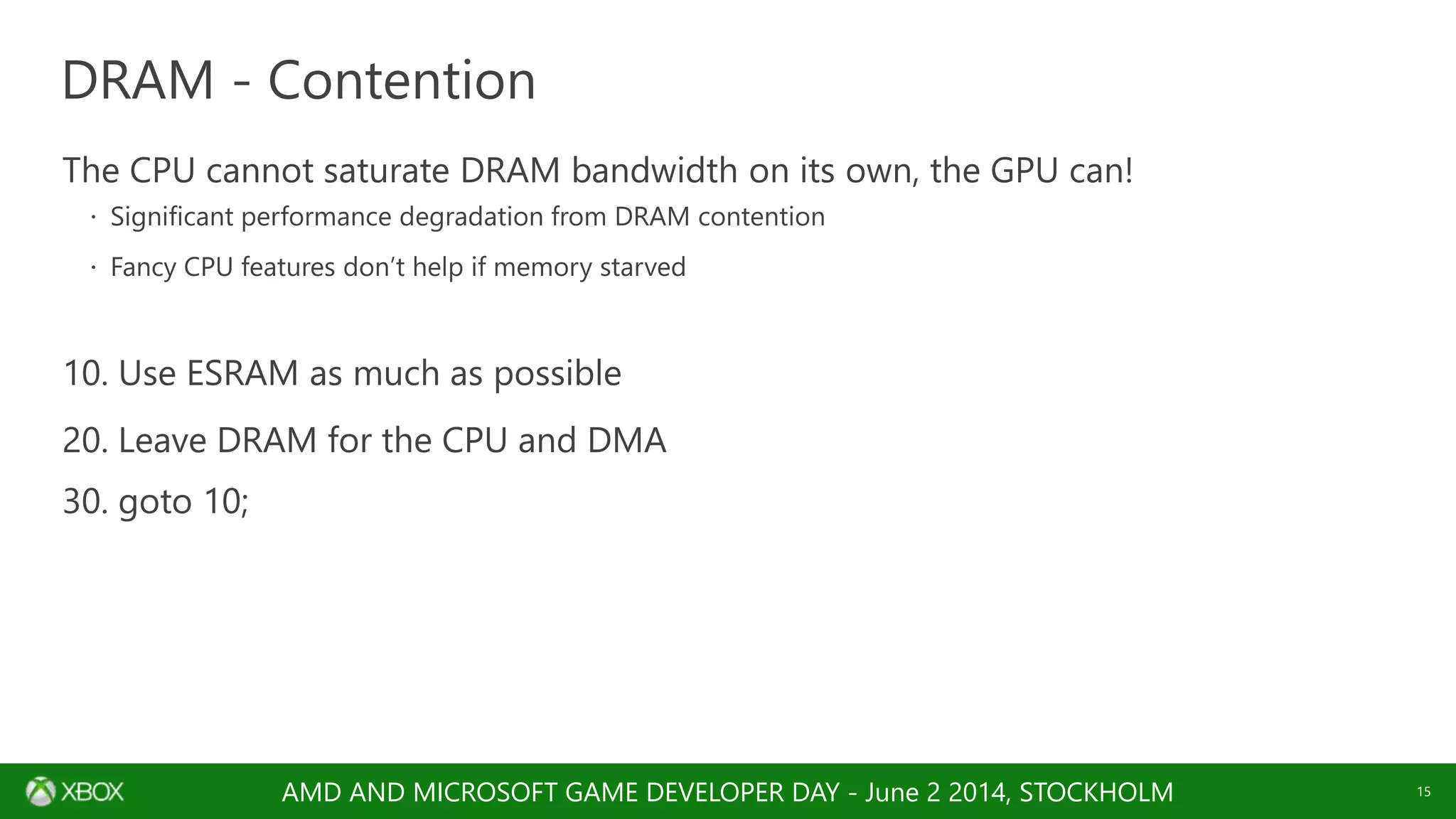 AMD AND MICROSOFT GAME DEVELOPER DAY - June 2 2014, STOCKHOLM
 