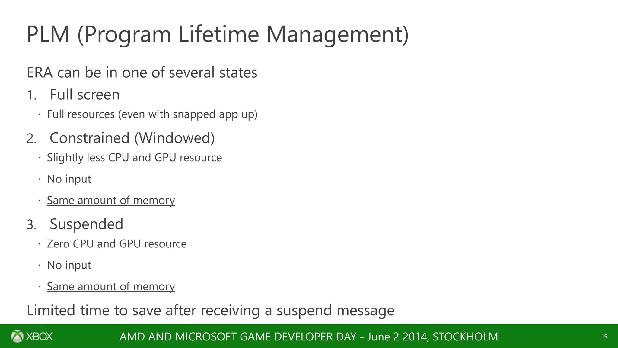 AMD AND MICROSOFT GAME DEVELOPER DAY - June 2 2014, STOCKHOLM
 