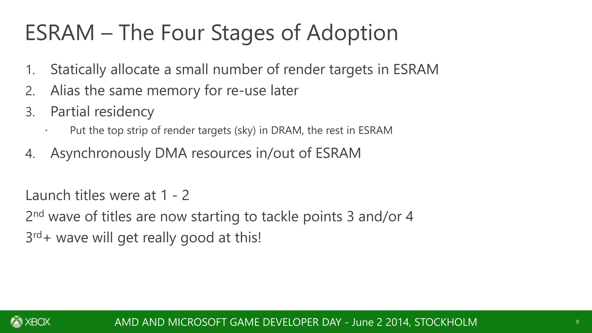 AMD AND MICROSOFT GAME DEVELOPER DAY - June 2 2014, STOCKHOLM
 