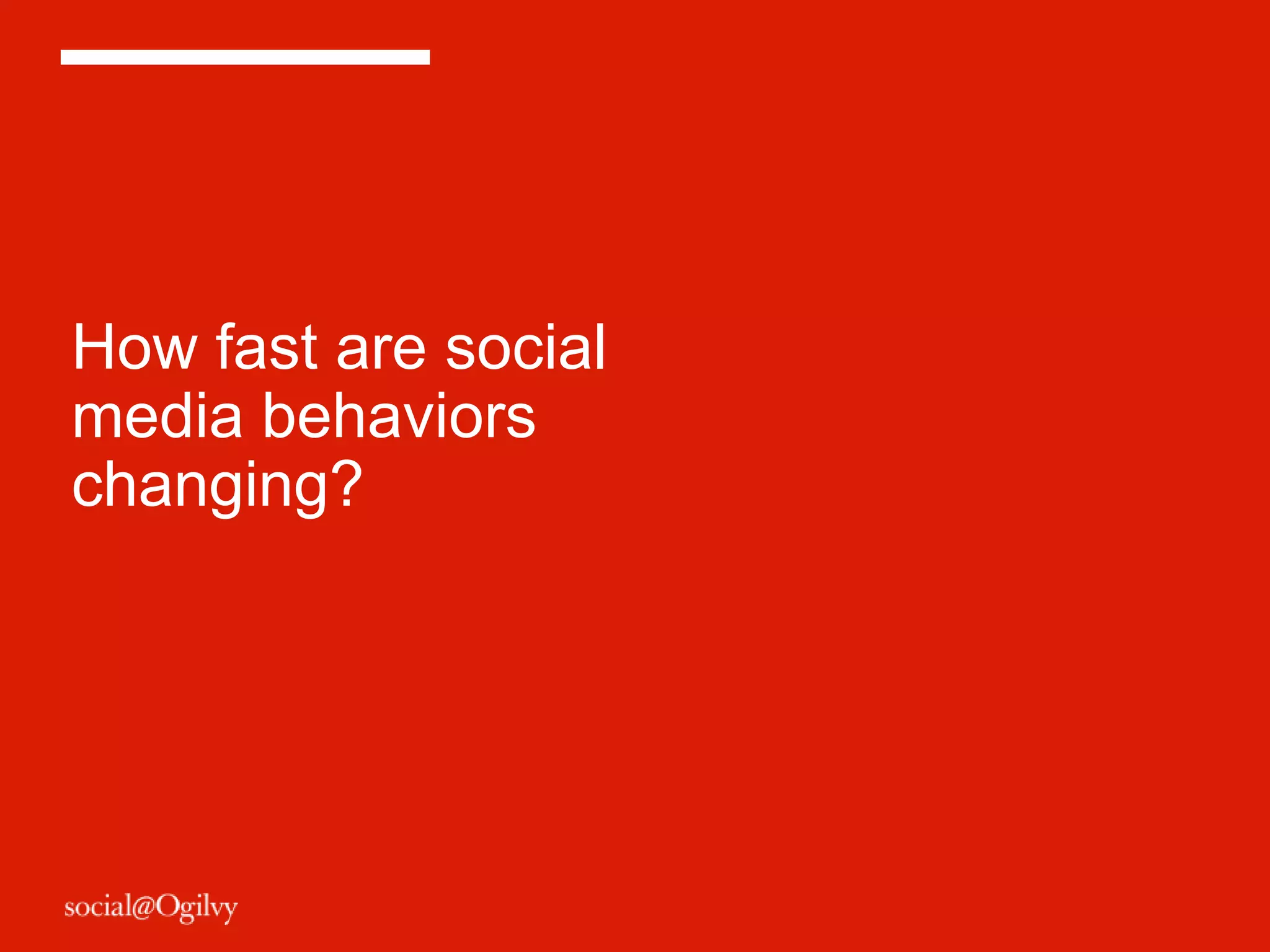 How fast are social
media behaviors
changing?
 